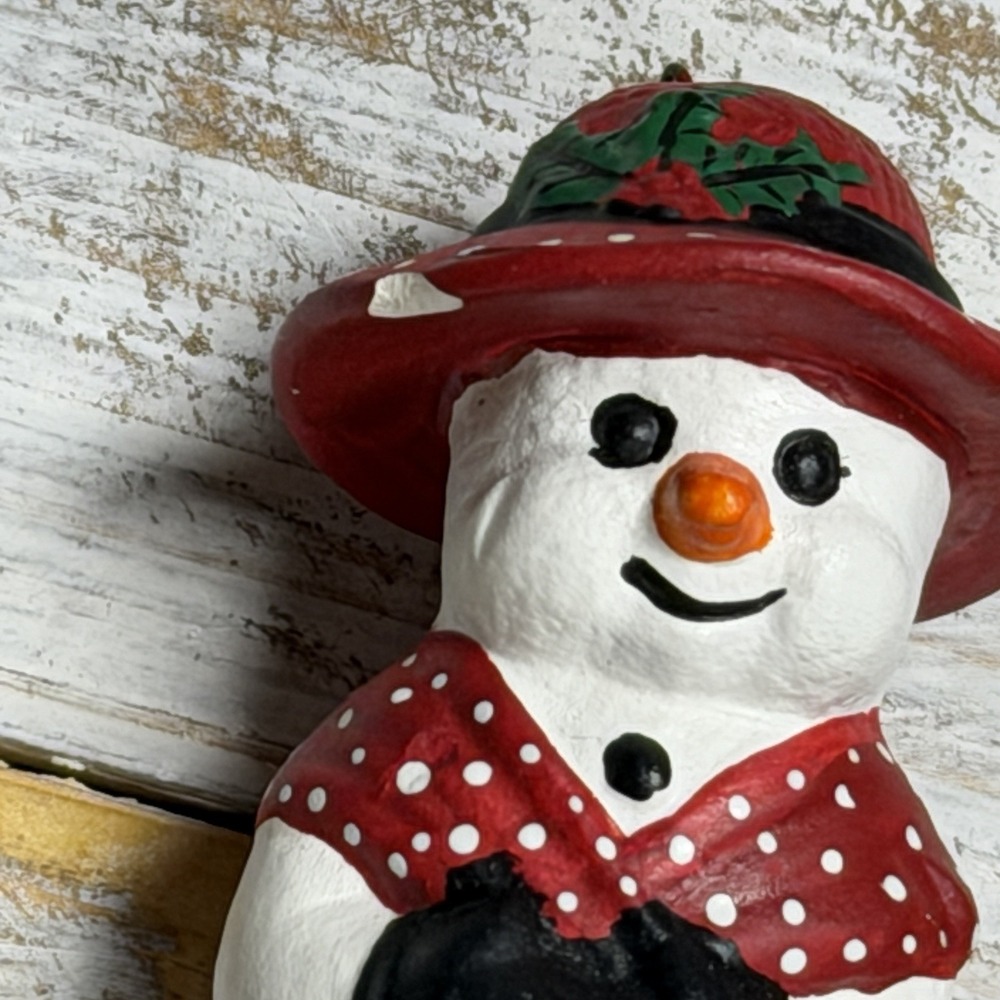 2 Vintage Ceramic Snowmen Icicle Ornaments - Picture 3 of 5